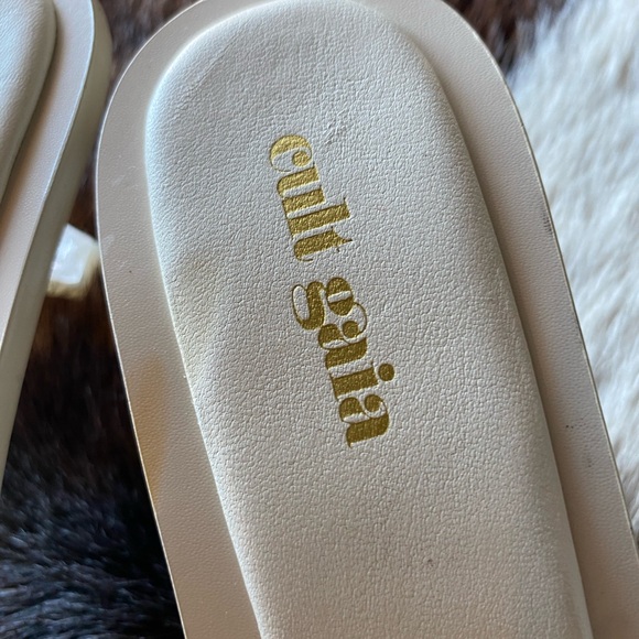 Cult Gaia Uma Pearl Fringe Slide Sandal SZ 37 - Clear PVC Heel - Picture 8 of 13